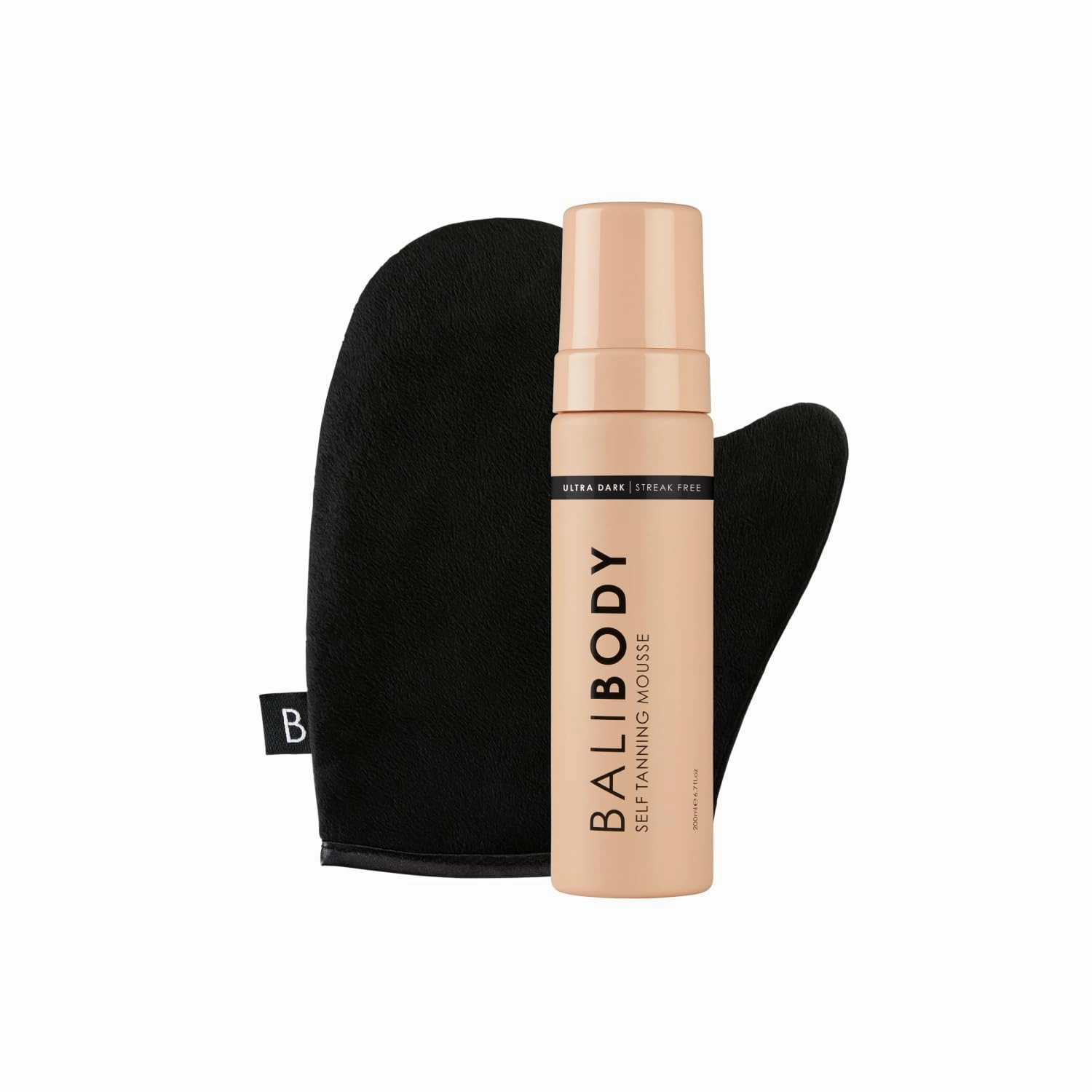 Bali Body Ultra Dark Self-Tanning Mousse   Mitt Bundle | Deep Looking Perfect Bronzed Shade | Streak-Free Green Based Tinted Self-Tanner   Reusable Stain-Free Tan Applicator | Vegan, Cruelty Free