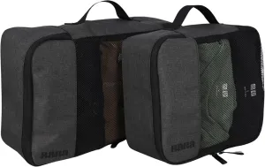 BARA Space Saving Packing Cubes for Carry On Suitcase Luggage Organization - Medium and Small Packing Organizers with a Mesh Top for Lightweight Travel Organization, Grey (Set of 2)
