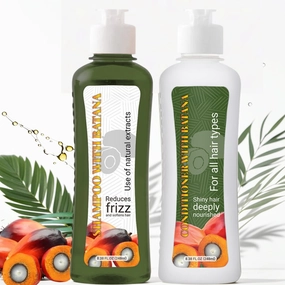 Batana Shampoo & Conditioner Set for Hair Growth - Natural Extracts for All Hair Types - Reduces Frizz, Softens, and Deeply Nourishes - Natural for Thicker, Stronger Hair for Men and Women