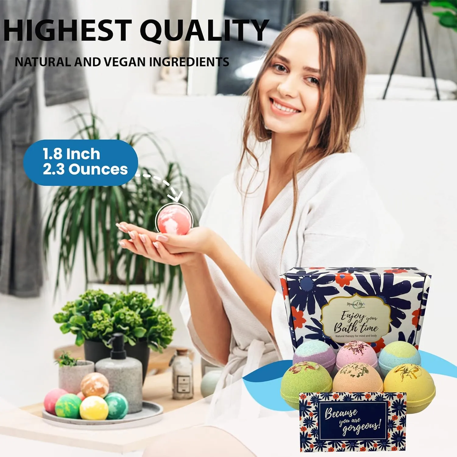 Bath Bombs for Women Gift Set - 24 Natural and Organic Bath Bombs with Essential Oils & Moisturizing Shea Butter, Spa Birthday Gift, Selfcare Gifts for Her, Women, Teen Girls, Kids, Bridesmaid Gift