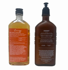 Bath & Body Works Aromatherapy Body Wash & Lotion Set - Energy Orange   Ginger