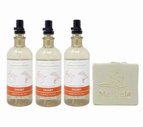 Bath & Body Works Aromatherapy Orange   Ginger 3 Pack Essential Oil Mist Gift Set Bundle with a Natural Oats Bar Soap - Full Size