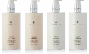BATH and BLOOM Virgin Coconut Shower Cream and Jasmine Body Lotion Set.