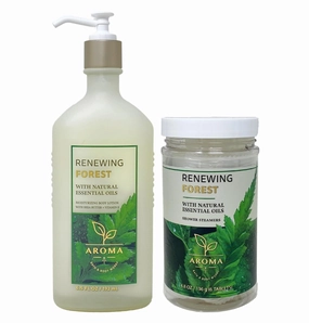 Bath and Body Work Aroma Renewing Forest Body Lotion and Shower Steamers Duo Set - Full Size