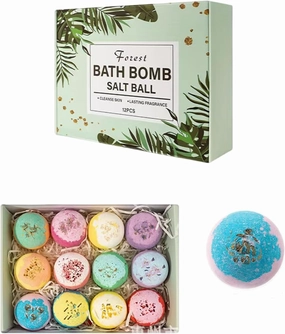 Bath Bomb Gift Set, Natural sea Salt Bath Salt Ball and Organic shea Butter, is The Best Bath Relaxing Bath Bomb