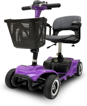Battery Powered 4 Wheel Mobility Scooter for Seniors-Electric Scooter with Seat for Adults- Heavy Duty Structure for All Terrain Indoor Outdoor (Purple)
