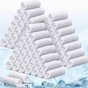 BBTO 100 Pack Cooling Towel - Microfiber Cold Sports Sweat Rags Neck & Face Breathable Ice Chilly Towel for Gym Yoga Golf Workout Beach Accessories