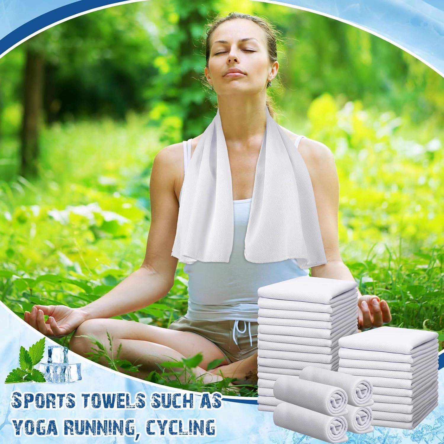 BBTO 100 Pack Cooling Towel - Microfiber Cold Sports Sweat Rags Neck & Face Breathable Ice Chilly Towel for Gym Yoga Golf Workout Beach Accessories
