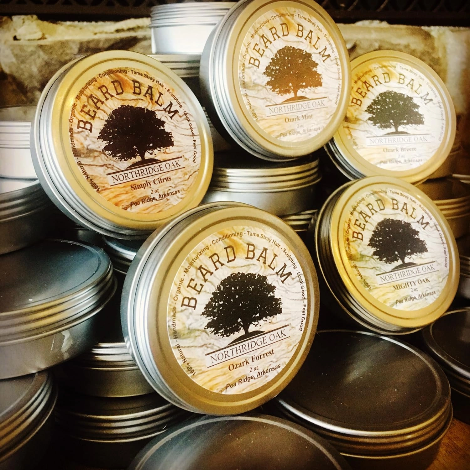 Beard Oil and Balm Set w/Organic Beard Soap - 5 Different Scents to Choose From. Keep your Beard Clean, Soft and Healthy (Ozark Mint - Spearmint, Eucalyptus and Cedarwood)