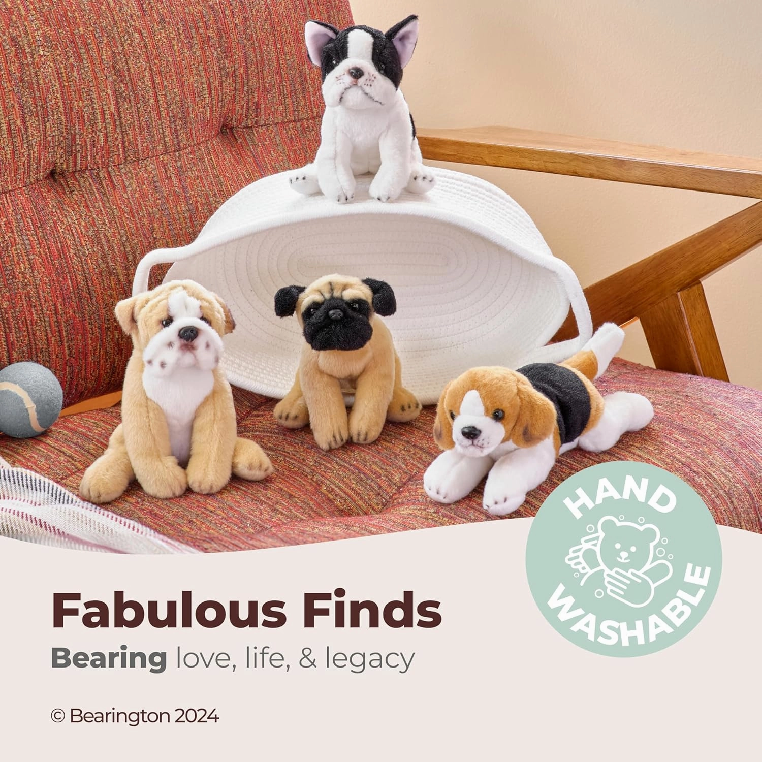 Bearington Lil' Tug The Bulldog Plush, 6.5 Inch Stuffed Bulldog