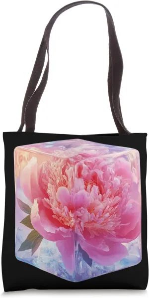 Beautiful Pink Flower in Icy Cube from Nature Tote Bag