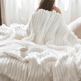 Bedsure Blankets Queen Size for Bed - GentleSoft Cozy Soft Blankets for Women, Cute Large Bedding Fleece Throws for Girls, Off White, 90x90 Inches