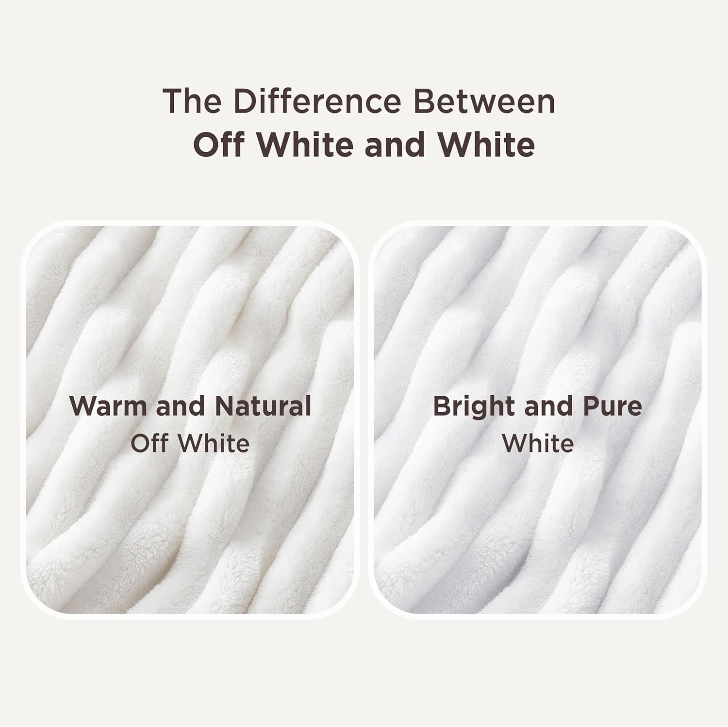 Bedsure Blankets Queen Size for Bed - GentleSoft Cozy Soft Blankets for Women, Cute Large Bedding Fleece Throws for Girls, Off White, 90x90 Inches