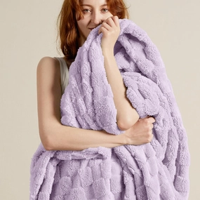 Bedsure Lavender Fog Fleece Blanket for Couch - Super Soft Cozy Twin Blankets for Women, Cute Small Throws for Girls, 60x80 Inches