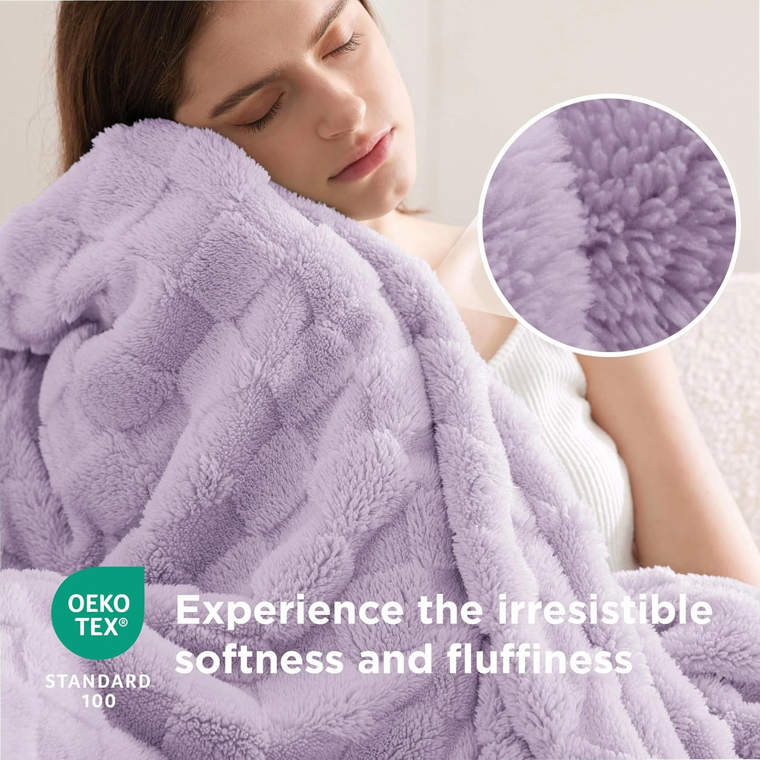 Bedsure Lavender Fog Fleece Blanket for Couch - Super Soft Cozy Twin Blankets for Women, Cute Small Throws for Girls, 60x80 Inches