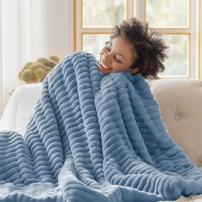 Bedsure Twin Blanket for Couch - GentleSoft Cozy Soft Blankets for Women, Cute Small Throws for Girls, Ashley Blue, 60x80 Inches
