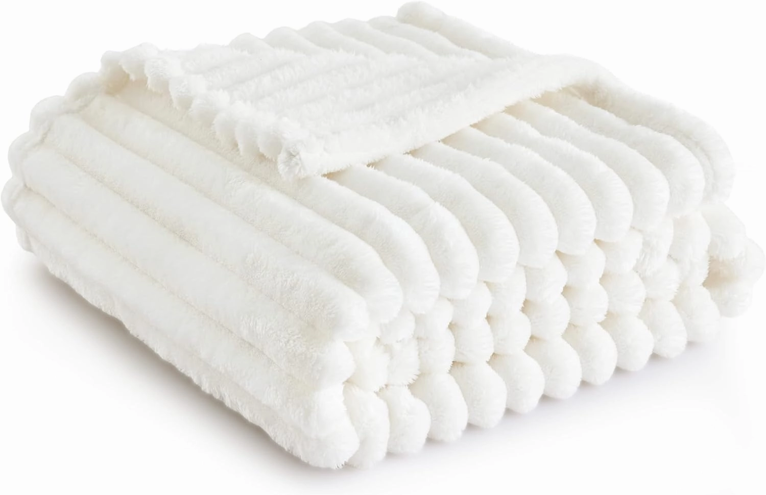 Bedsure White Throw Blanket for Couch - GentleSoft Cozy Soft Blankets for Women, Cute Small Fleece Throws for Girls, Birthday Gifts for Women Mom, Fathers Day Decor Gifts, Off White, 50x60 Inches