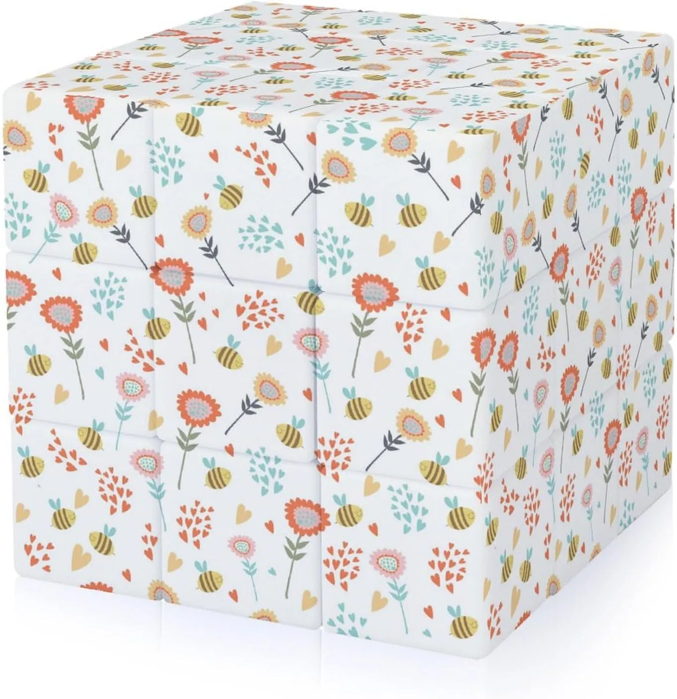 Bee Flower Funny 3x3x3 Cube Smooth Lightweight Puzzle for Adult Graphic Printing Travel