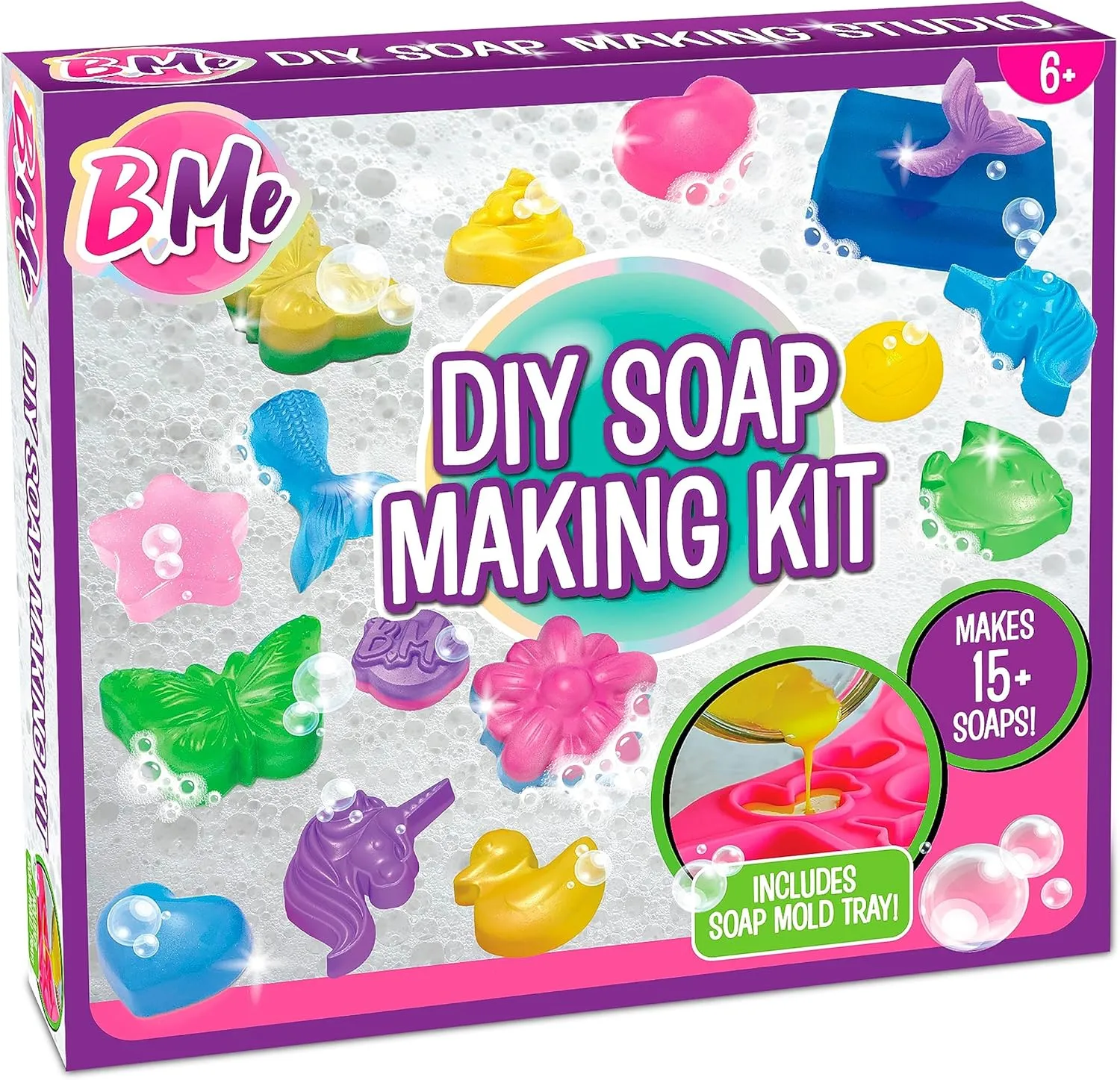 Beginner Soap Making Craft Kits for Kids Girls Ages 6  | Make 15  Soap Shapes with 5 Different Scents | Make Your Own Soap Science Kits Toys Gifts