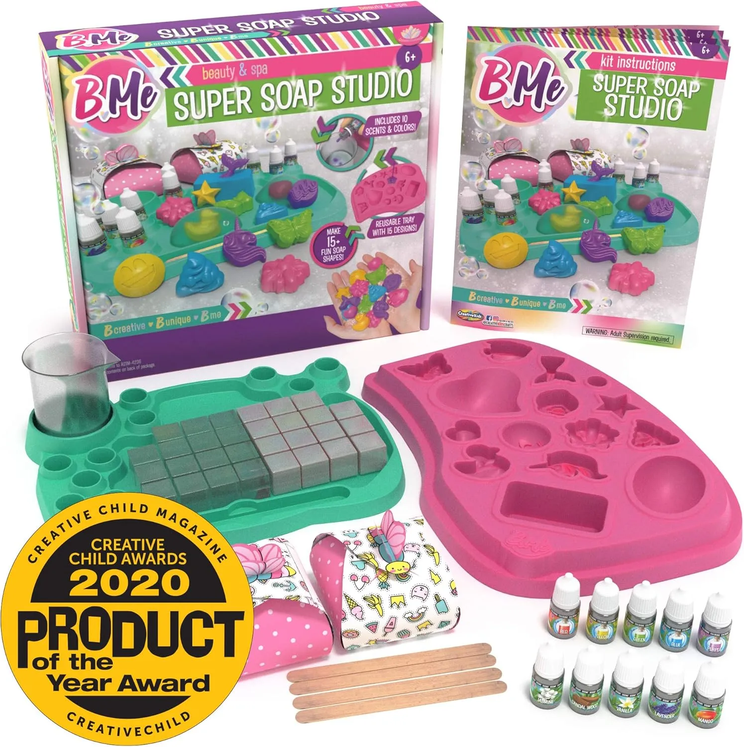 Beginner Soap Making Craft Kits for Kids Girls Ages 6  | Make 15  Soap Shapes with 5 Different Scents | Make Your Own Soap Science Kits Toys Gifts