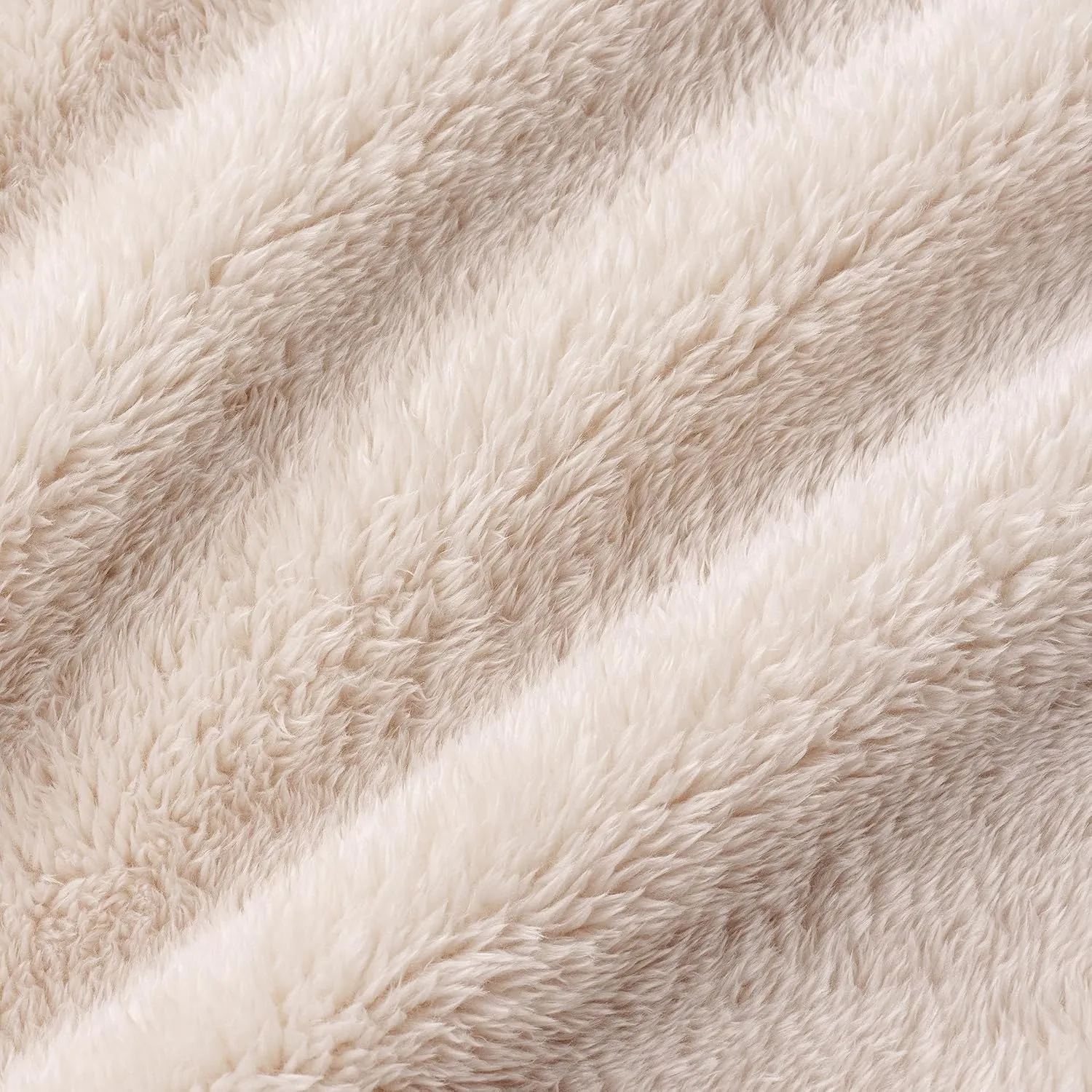 Berkshire Blanket Classic Extra-Fluffy™ Plush Blanket, Queen Size Bed Blanket, Soft Fuzzy Fluffy Long Hair Blanket for Couch Sofa Bed, Chino Khaki, 90x90 Inches