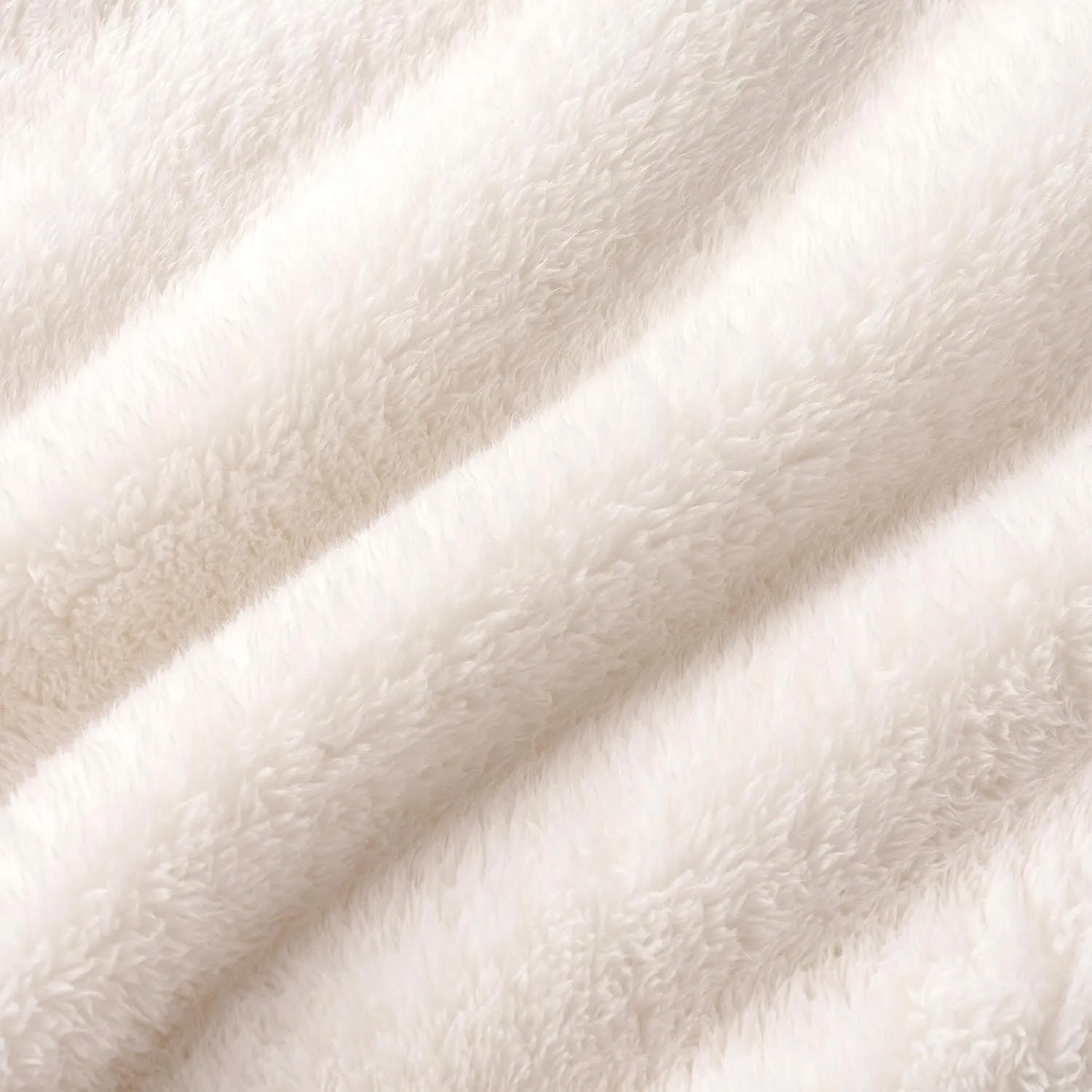Berkshire Blanket Classic Extra-Fluffy™ Plush Blanket, Queen Size Bed Blanket, Soft Fuzzy Fluffy Long Hair Blanket for Couch Sofa Bed, Cream, 90x90 Inches