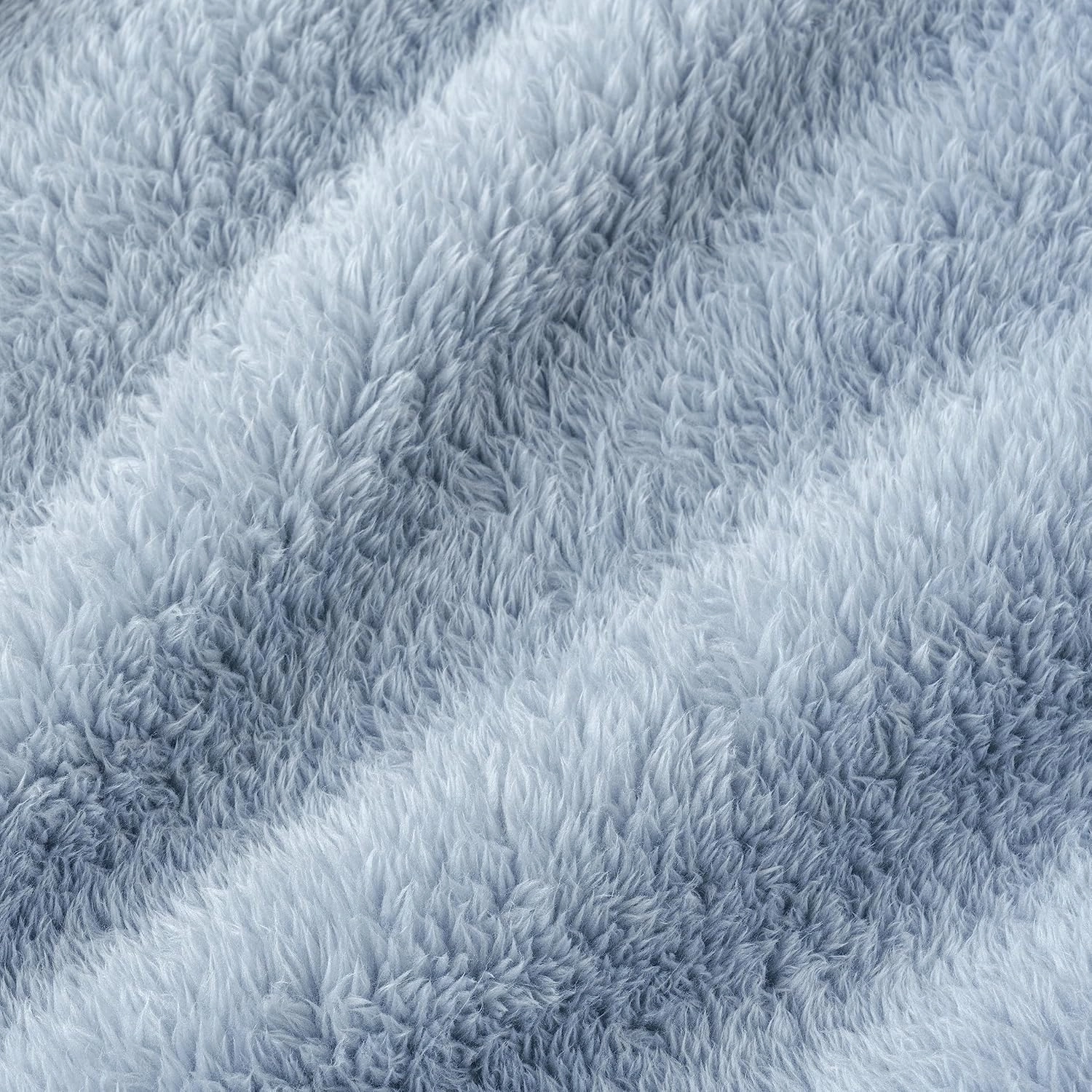 Berkshire Blanket Classic Extra-Fluffy™ Plush Blanket, Queen Size Bed Blanket, Soft Fuzzy Fluffy Long Hair Blanket for Couch Sofa Bed, Blue Mist, 90x90 Inches