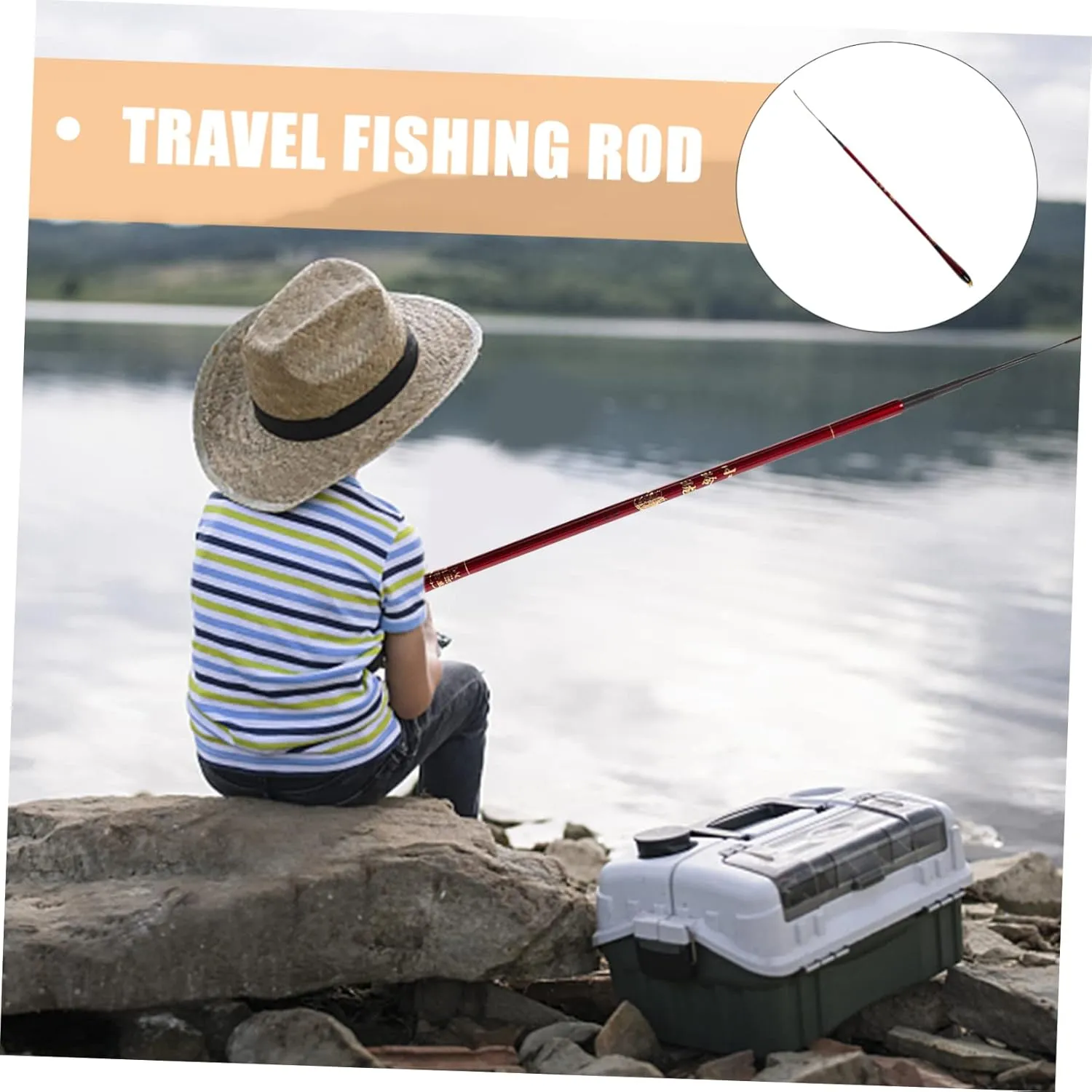 BESPORTBLE Portable Fishing Rod Telescoping Telescopic Fishing Pole Hook Pen Rod Lure Stand Scale Fishing Fish Net