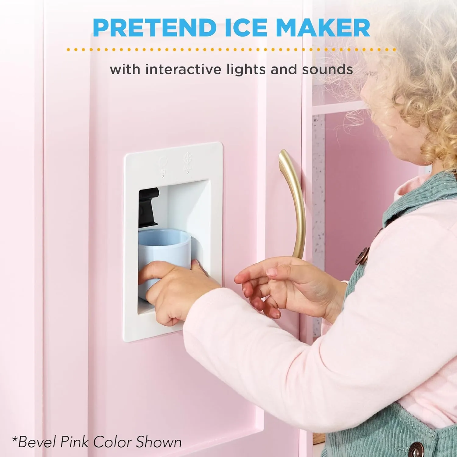 Best Choice Products Pretend Play Corner Kitchen, Ultimate Interactive Wooden Kids Playset w/Lights & Sounds, Ice Maker, Hood - Pink