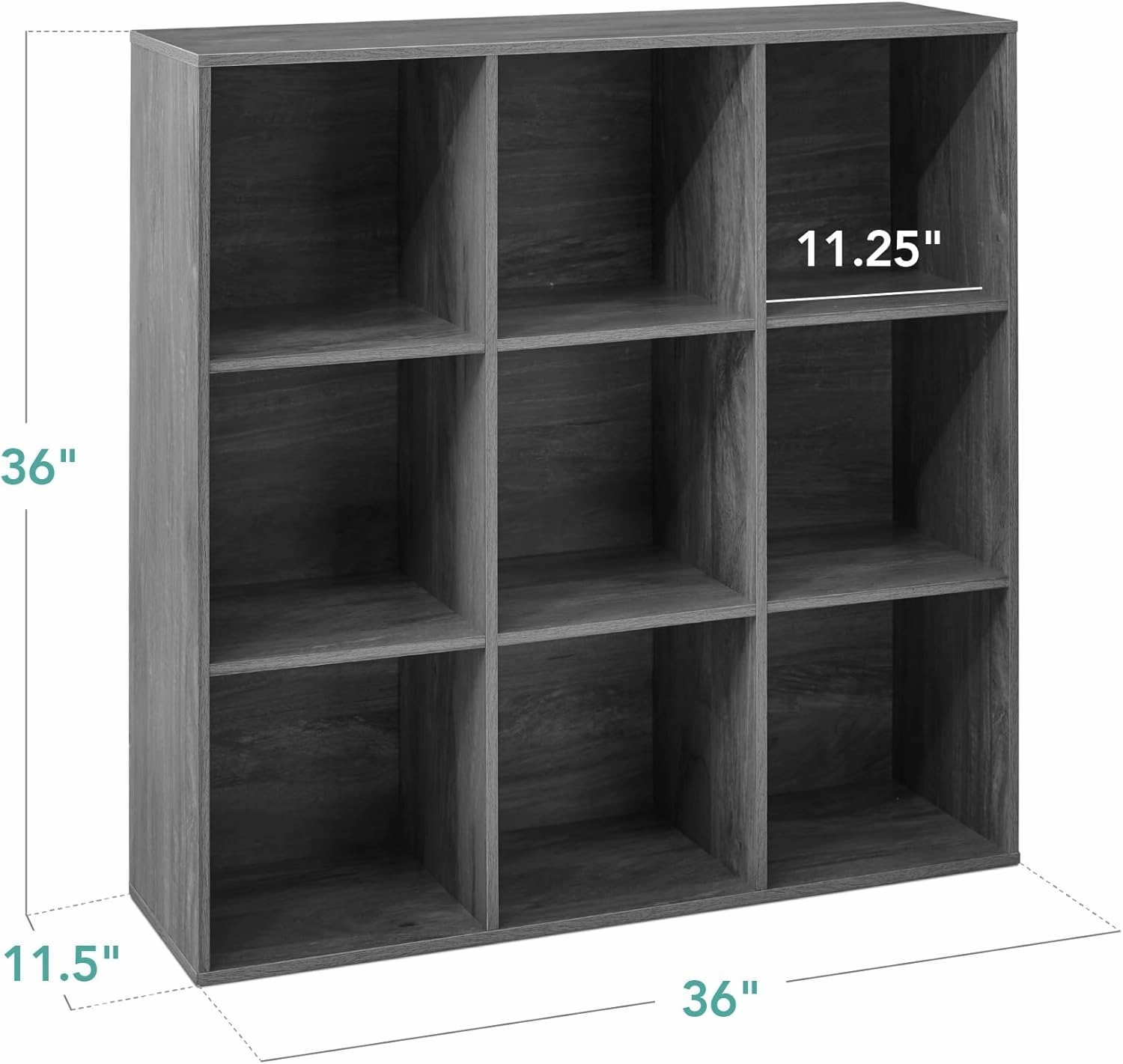 Best Choice Products 9-Cube Storage Organizer, 11in Shelf Opening, Bookcase, Display Shelf, Customizable w/ 3 Removable Back Panels - Dark Gray