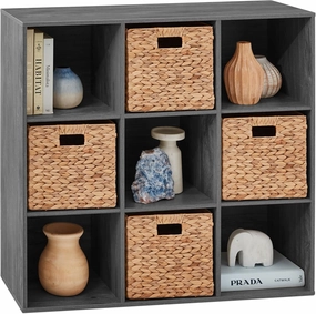 Best Choice Products 9-Cube Storage Organizer, 11in Shelf Opening, Bookcase, Display Shelf, Customizable w/ 3 Removable Back Panels - Dark Gray