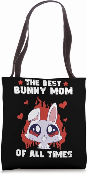Best Rabbits Mum of All Time Bouncing Heart Happiness Tote Bag