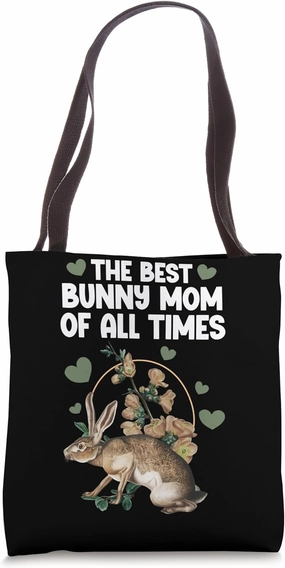Best Rabbits Mum of All Time Bouncing Heart Happiness Tote Bag