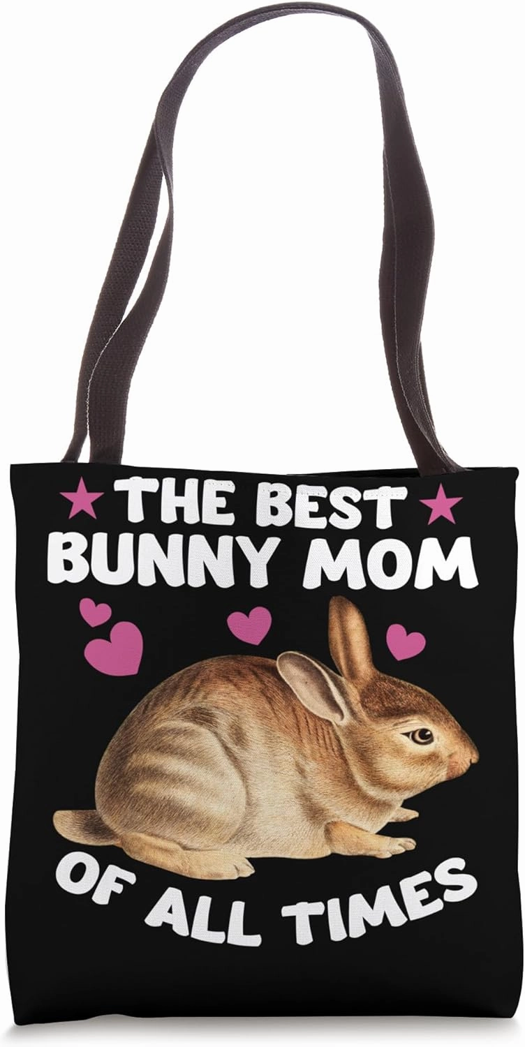 Best Rabbits Mum of All Time Bouncing Heart Happiness Tote Bag