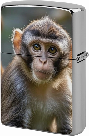 Big Eyed Monkey Lighter Case Waterproof Lighter Sleeve Lighters Protective Cover with Graffiti Design