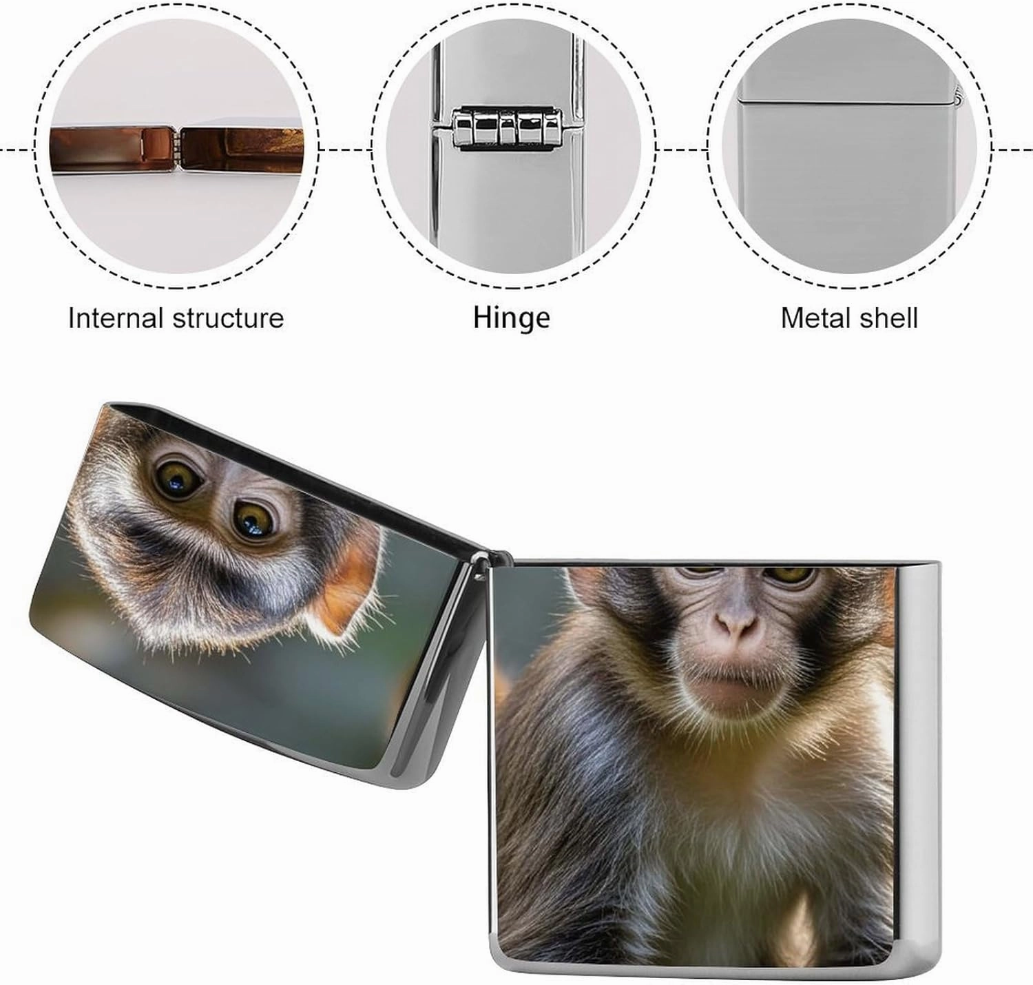 Big Eyed Monkey Lighter Case Waterproof Lighter Sleeve Lighters Protective Cover with Graffiti Design