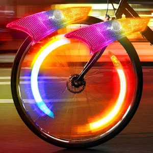 Bike Wheel Lights 2pack,Bike Spoke Lights with Batteries Included,Motion Sensor,Bike Lights for Wheels,Ultra Bright-Waterproof,Best Gifts for Kids Teens Boys Girls!