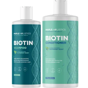 Biotin Shampoo and Conditioner Set - Sulfate & Paraben Free Shampoo and Conditioner with Biotin and Peppermint for All Hair Types - Volumizing Hair Care Set