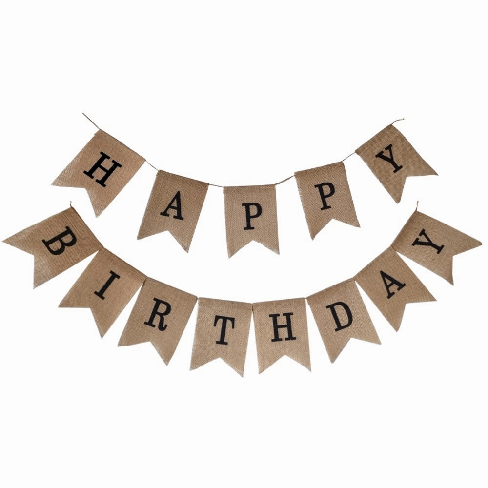 Birthday Garland - Natural Jute - Black Letters