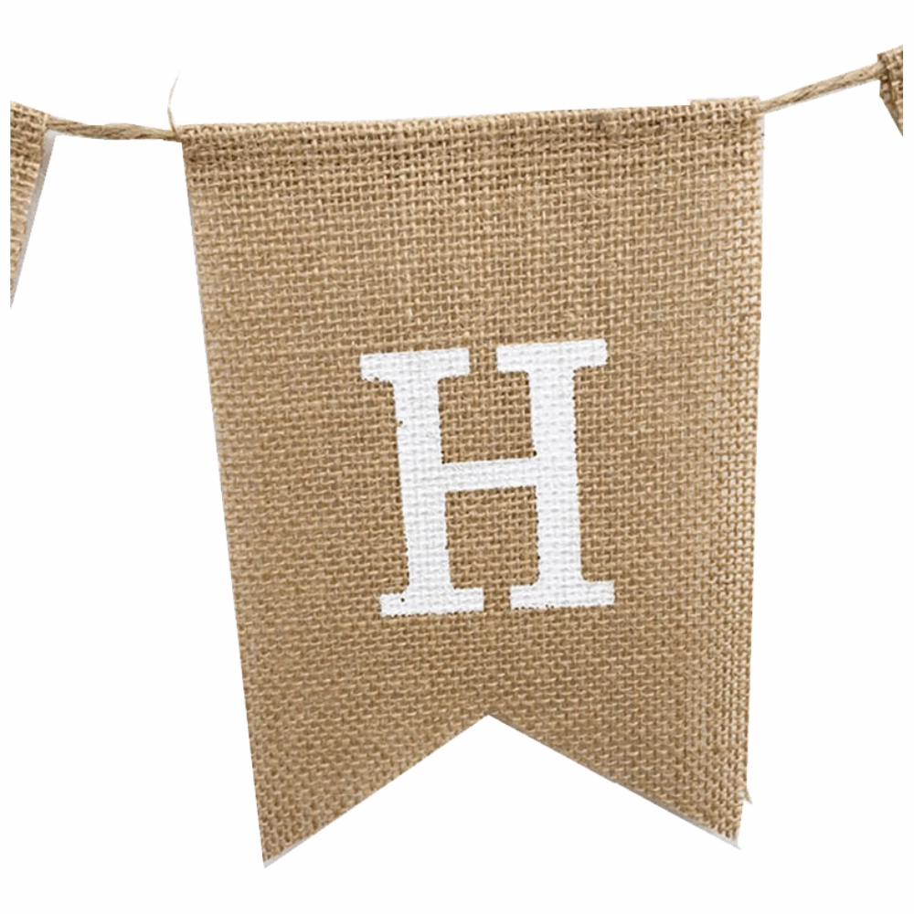 Birthday Garland - Natural Jute - White Letters