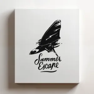(Black, 16x24x1.25 In) Gallery Wrapped Canvas Wall Art Print of Summer escape - 100% Cotton, Ready to Hang, High-Definition Giclée Printing, Fade-Resistant, Modern Home & Office | BICUNCAg262509BL