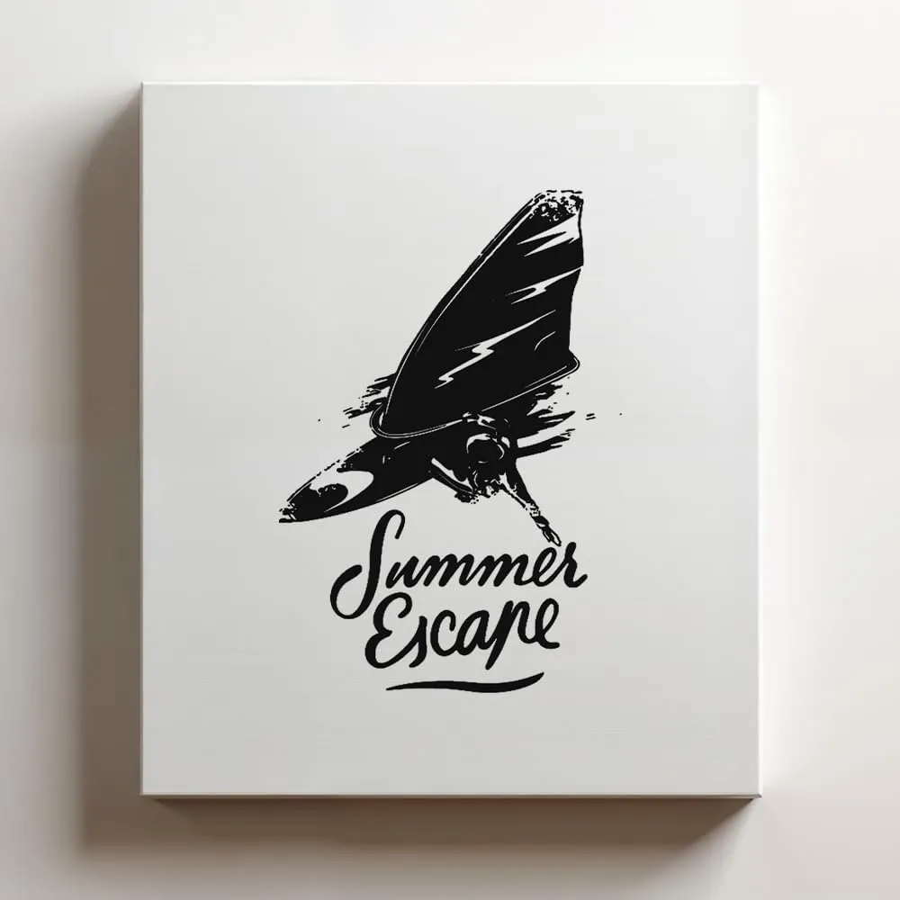 (Black, 16x24x1.25 In) Gallery Wrapped Canvas Wall Art Print of Summer escape - 100% Cotton, Ready to Hang, High-Definition Giclée Printing, Fade-Resistant, Modern Home & Office | BICUNCAg262509BL
