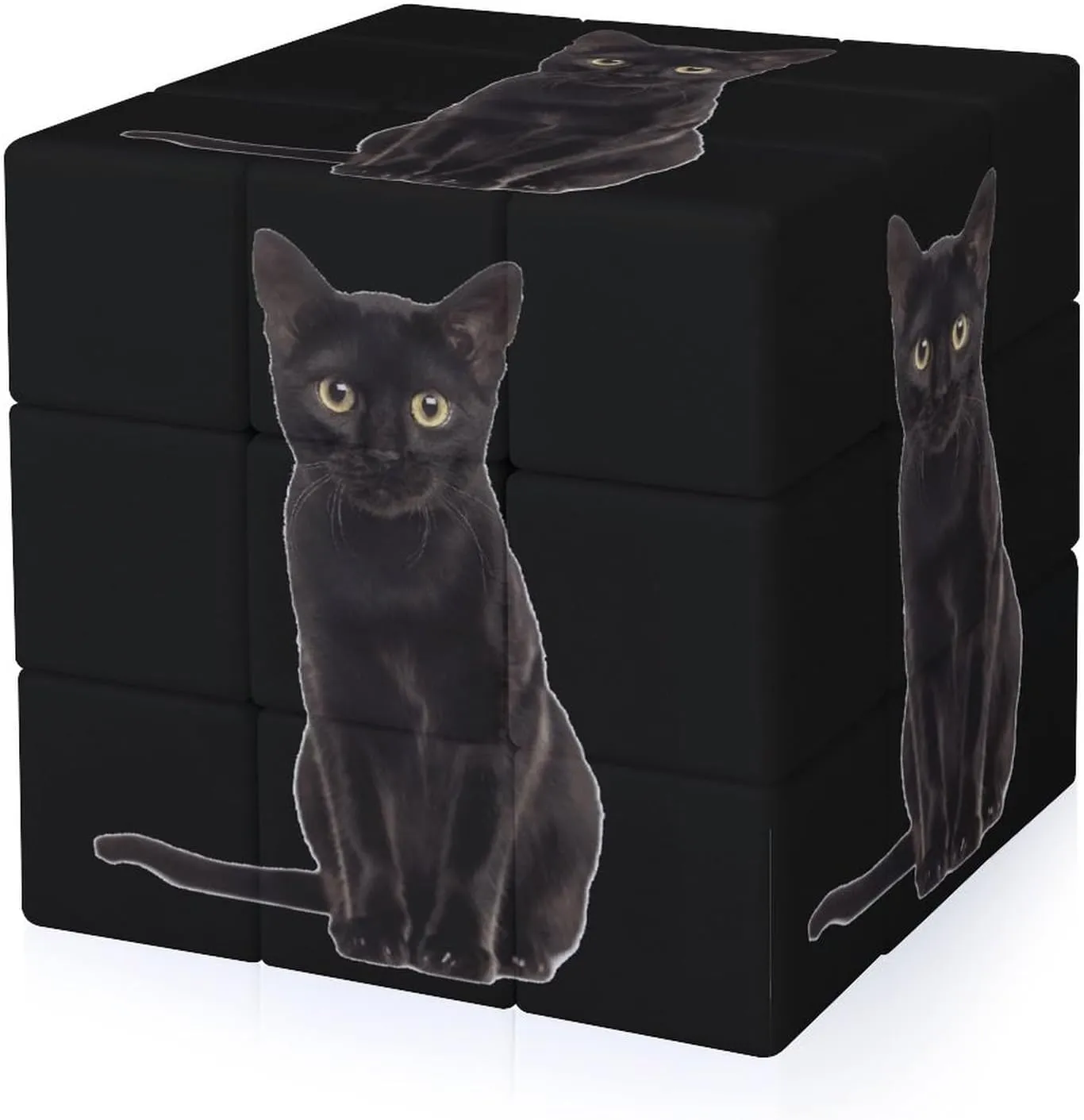 Black Cat Adults 3x3x3 Color-Matching Smooth Fully Printed Cube Gift
