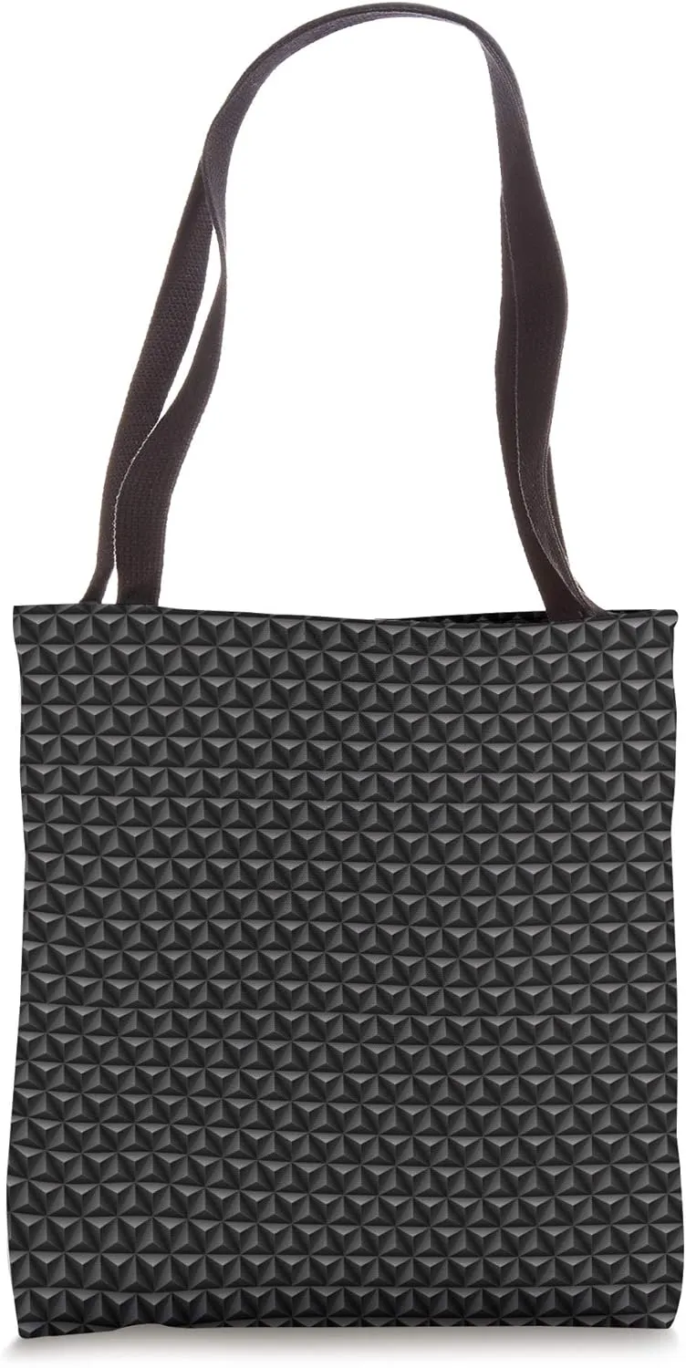 Black Cube Polygon Design Tote Bag