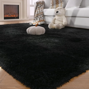 Black Area Rug for Living Room: 5x8 Area Rug Fluffy Shag Bedroom Rugs-Black Shag Area Rugs 5x8 Plush Fuzzy Soft Carpet for Living Room,Bedroom