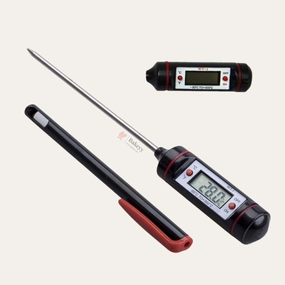 Black Food Thermometer, Digital Cooking Round Instant Read Meat Kitchen Thermometer With Pen | TP 1