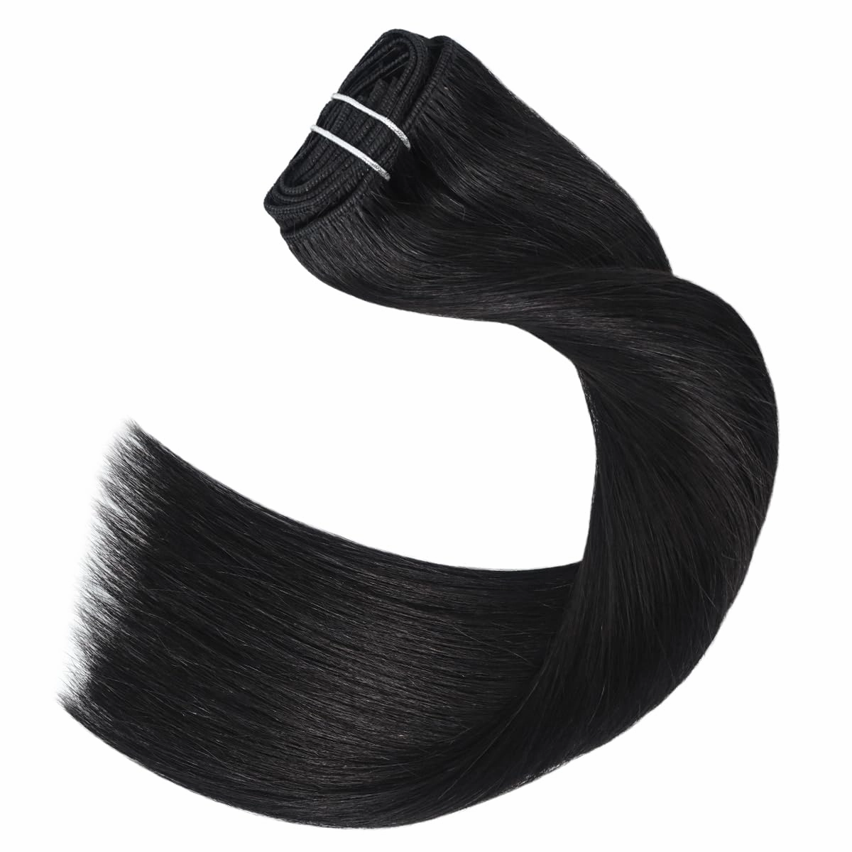 Black Hair Extensions Clip in Real Human Hair 70g 18 Inches 100% Remy Human Hair Natural Black Straight Double Weft for Full Head 7pcs 16clips One Pack