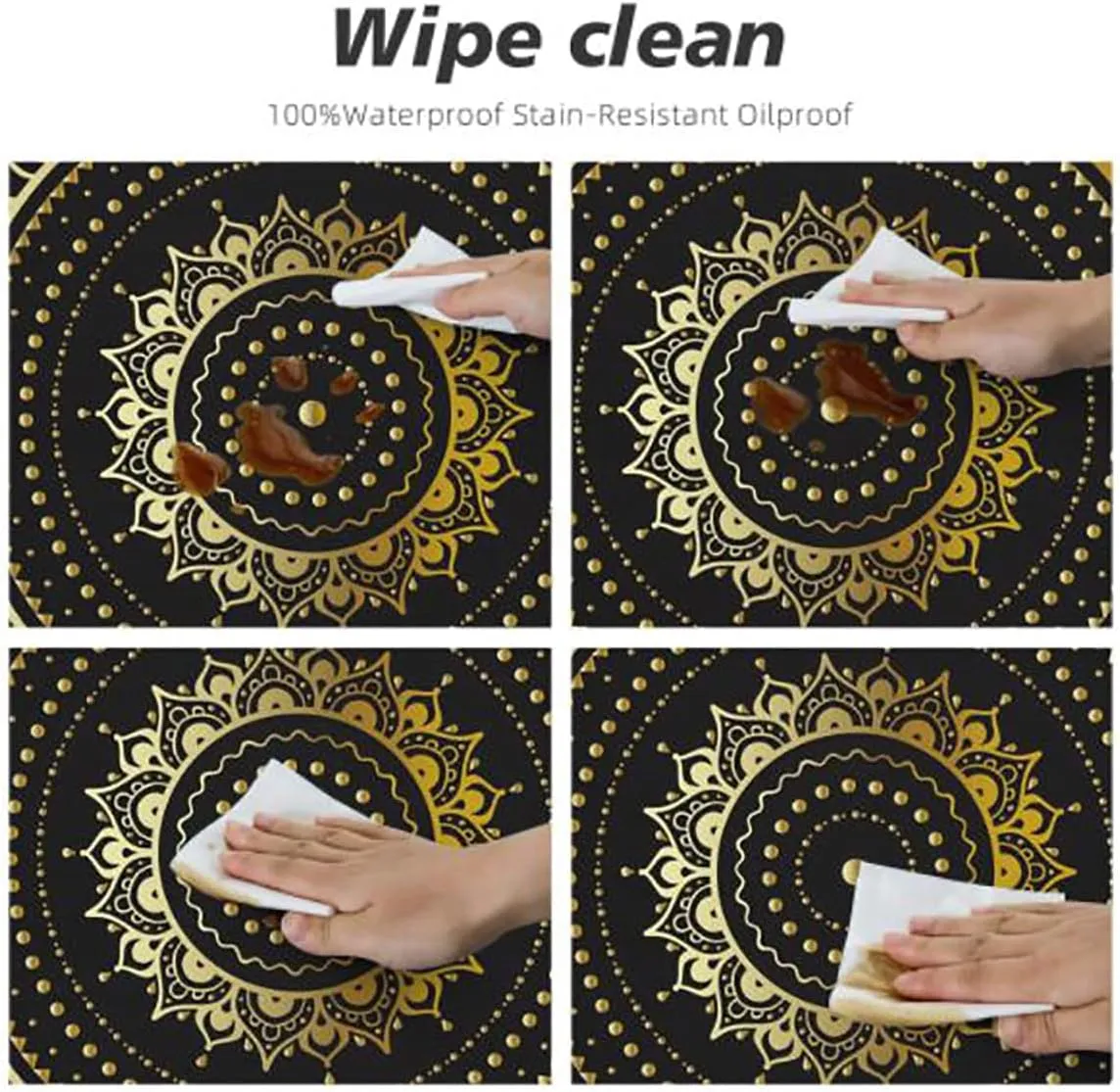 Blue Grey Table Cloth Round Tablecloth Autumn with Rocks and Clouds Scenery Wipe Clean Table Cover for Outdoor/Indoor Use Fishing Hut Fit for 36"-39" Table
