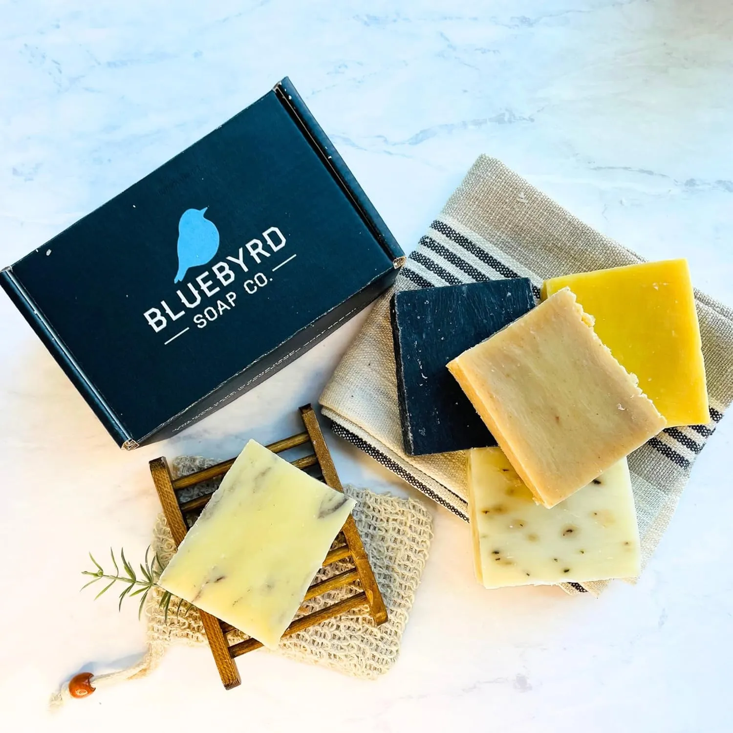 Bluebyrd Organic Soap Bars - 5 PCS Natural Bar Soap Gift Set of 5 | Pure Essential Oil, Vegan & Organic Ingredients | Spa Gifts for Women & Men - Body & Face Soap Bar (Organic)