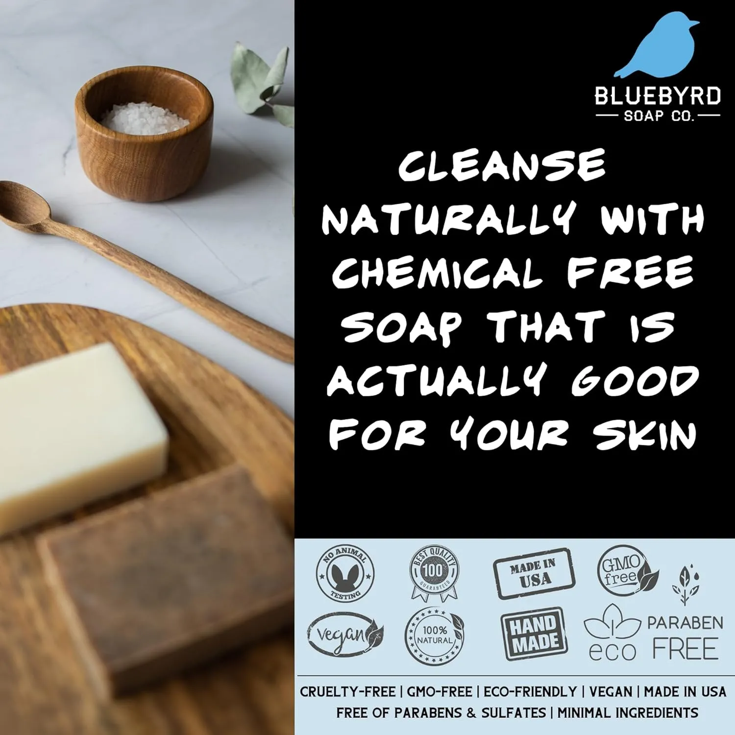 Bluebyrd Organic Soap Bars - 5 PCS Natural Bar Soap Gift Set of 5 | Pure Essential Oil, Vegan & Organic Ingredients | Spa Gifts for Women & Men - Body & Face Soap Bar (Organic)